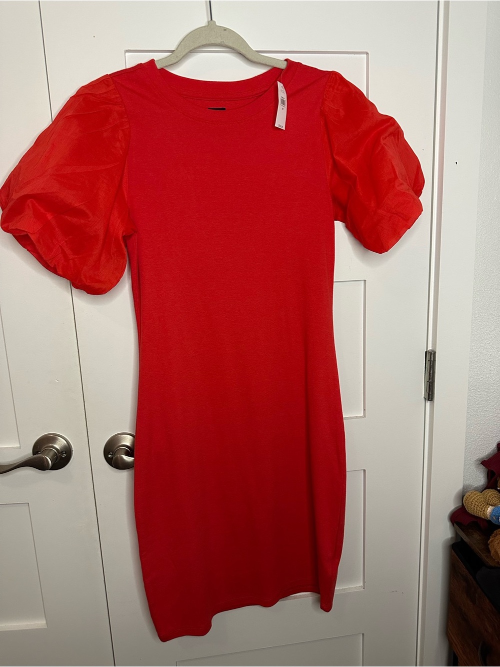 GAP Red Puff-Sleeve Dress